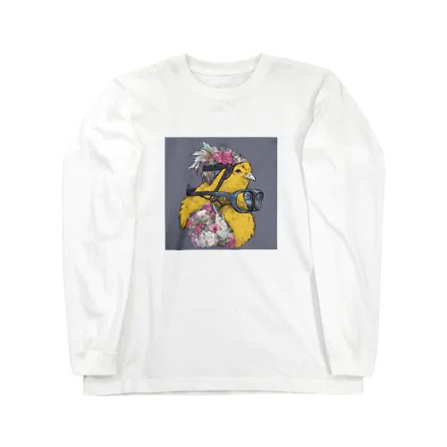 冒険に旅立つニワトリ Long Sleeve T-Shirt