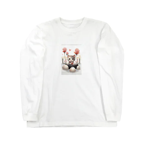 猫とお花 Long Sleeve T-Shirt