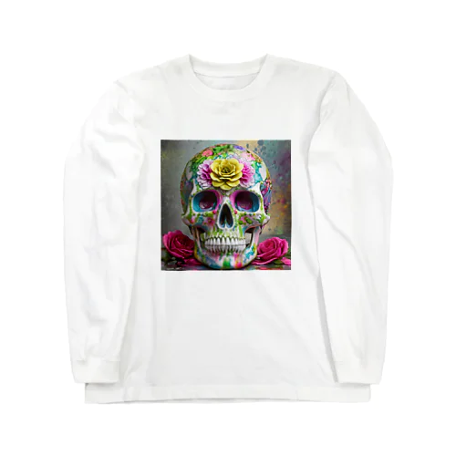 カラフル​な​ペイント骸骨 Long Sleeve T-Shirt