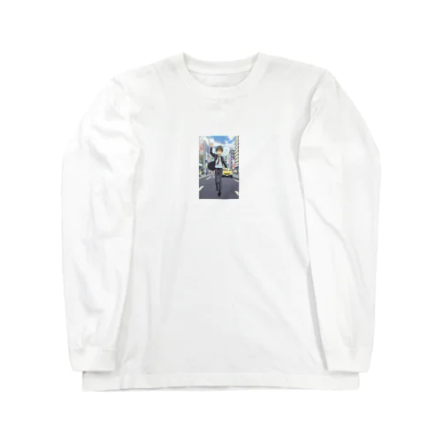 道の真ん中＠サラリーマン Long Sleeve T-Shirt