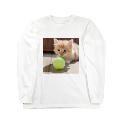 もふもふな子猫 ロングスリーブTシャツ