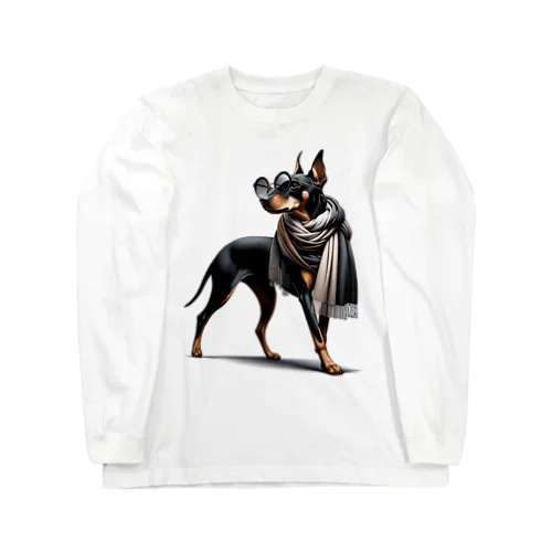 スタイリッシュな犬 ロングスリーブTシャツ