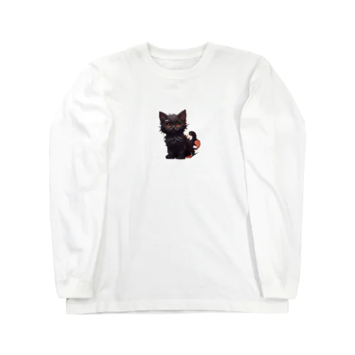 黒猫イラスト Long Sleeve T-Shirt