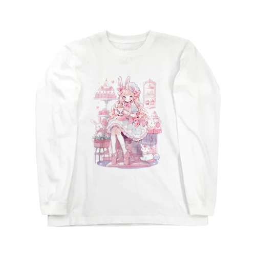 ゆめかわ☆うさぎcafeと、スイートな女の子♡ ロングスリーブTシャツ