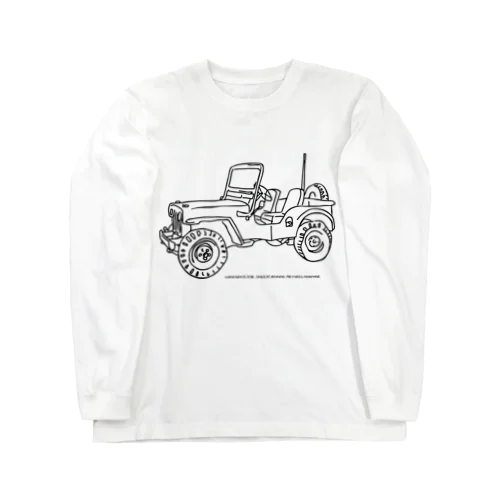 Jeep イラスト ライン画 ロングスリーブTシャツ