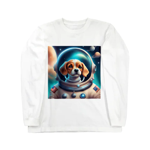 宇宙で活躍するかわいい犬の宇宙飛行士 Long Sleeve T-Shirt