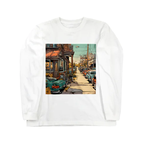 American Comic City Landscape 3 ロングスリーブTシャツ