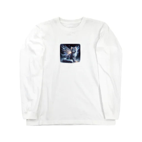 星空の舞、夜を守る猫 Long Sleeve T-Shirt