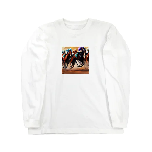 馬たちの力強さと競争心 Long Sleeve T-Shirt