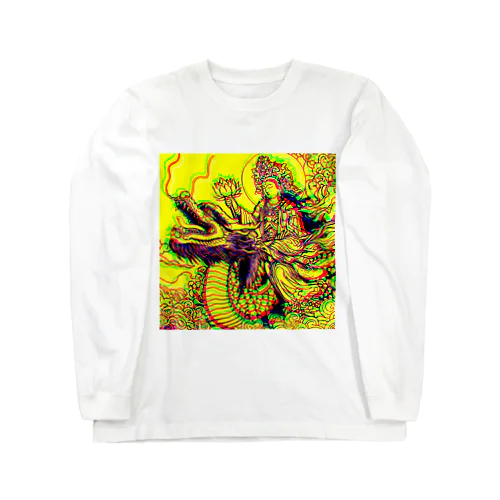 観世音菩薩と龍「Kanzeon Bodhisattva and dragon」 Long Sleeve T-Shirt