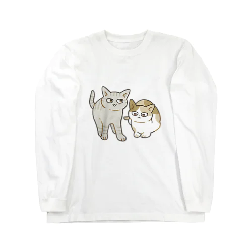 キジトラと三毛猫 ロングスリーブTシャツ