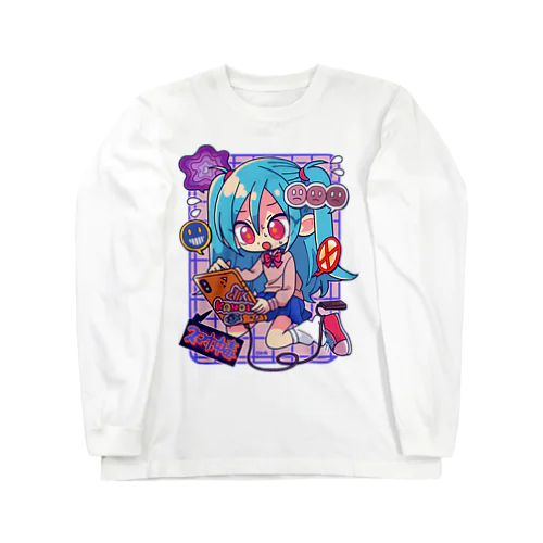 -LAIRAILA- スマホ中毒 ロングスリーブTシャツ