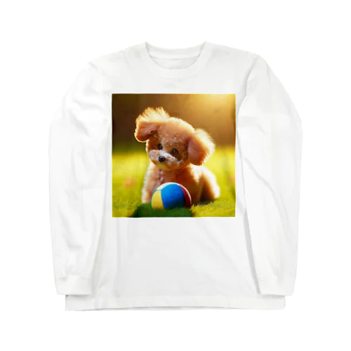 トイプードルのさんちゃん遊び疲れた Long Sleeve T-Shirt