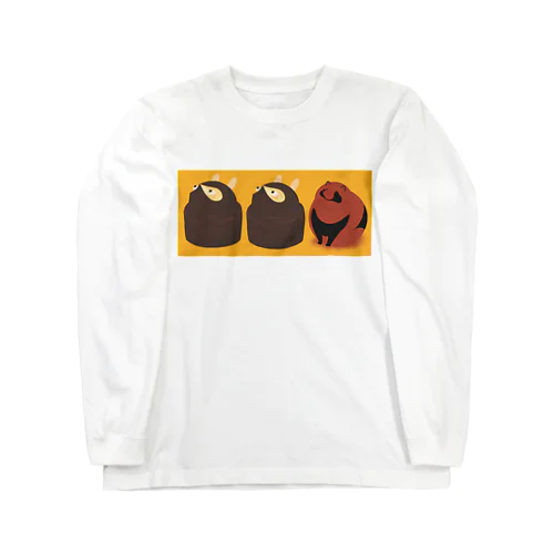 たぬきケーキに紛れるたぬき Long Sleeve T-Shirt