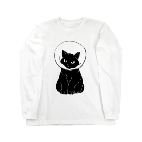 エリザベスカラーの猫 ロングスリーブTシャツ
