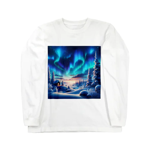 オーロラのある風景 Long Sleeve T-Shirt