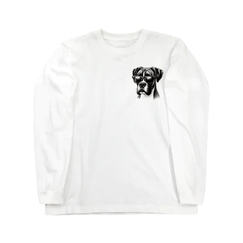 サングラスのボクサー犬 Long Sleeve T-Shirt