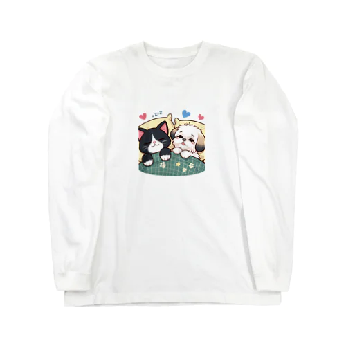 おねむなワンにゃん Long Sleeve T-Shirt