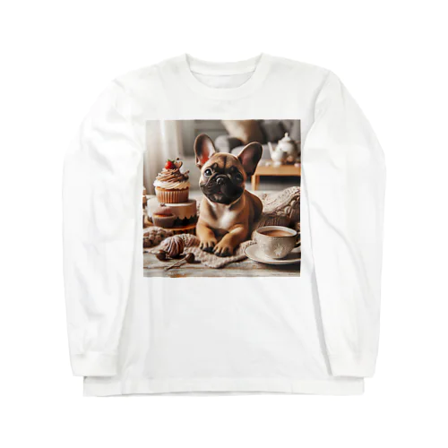 french bulldog tea time Long Sleeve T-Shirt