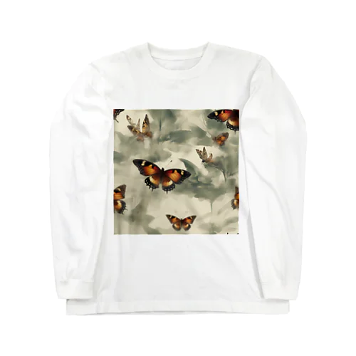 現実の蝶 ロングスリーブTシャツ