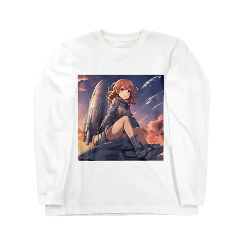 夕陽に輝くロケット子さん Long Sleeve T-Shirt