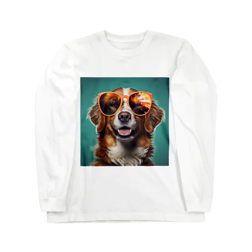 サングラスをかけた、かわいい犬 Marsa 106 ロングスリーブTシャツ