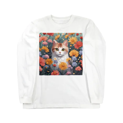 ロココFLOWERキャットコスモス ロングスリーブTシャツ