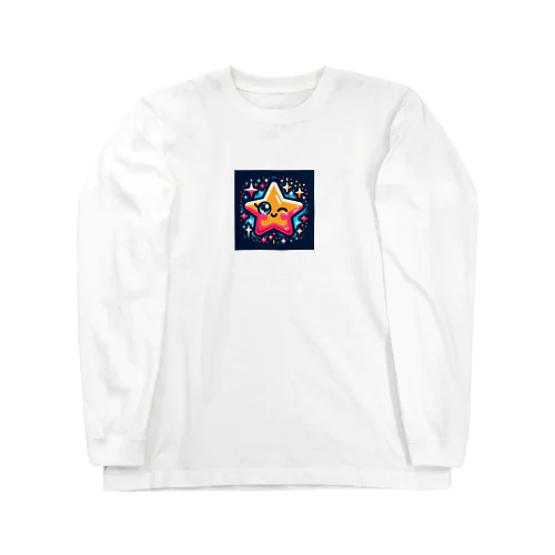 星のキュートなデザイン ロングスリーブTシャツ
