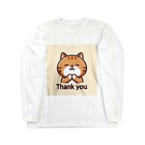 ねこねこ表情パレード'Thank You' ロングスリーブTシャツ