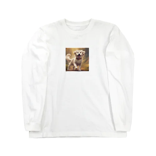 可愛い小型犬 ロングスリーブTシャツ