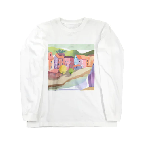 川沿いの街並み Long Sleeve T-Shirt