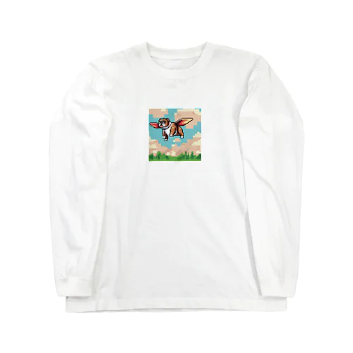 空を飛ぶブルドッグ Long Sleeve T-Shirt