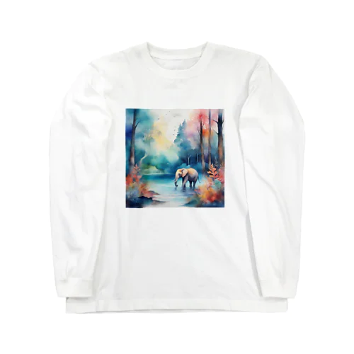 美しい森のゾウさん Long Sleeve T-Shirt