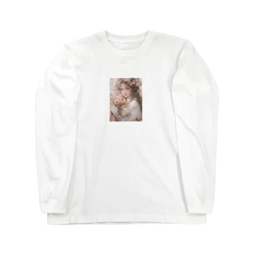 バラの花束と女性　なでしこ1478 Long Sleeve T-Shirt