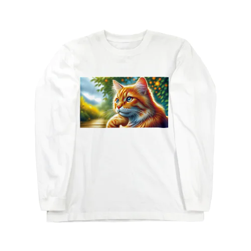 トラ猫Thinking Time Long Sleeve T-Shirt