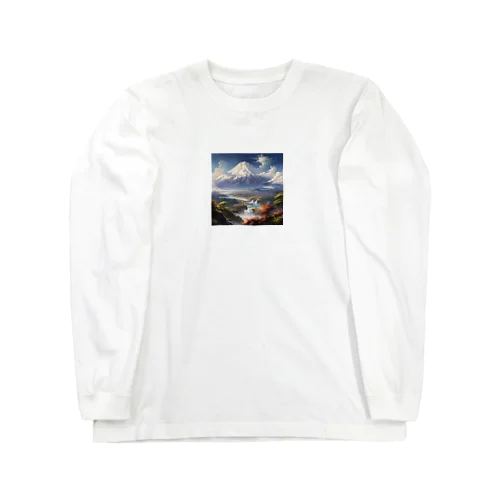 山の美しい風景　なでしこ1478 ロングスリーブTシャツ