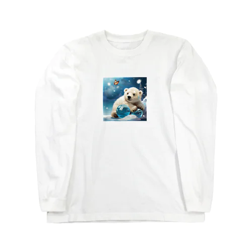 ボールを守っている白熊 Long Sleeve T-Shirt