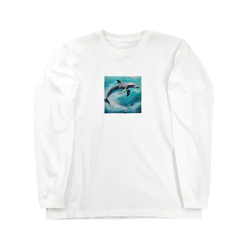 水中のバレリーナ、イルカ Long Sleeve T-Shirt