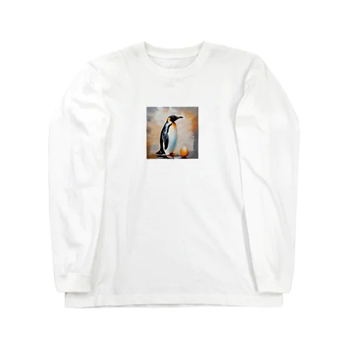 卵を温かく見守っているペンギン Long Sleeve T-Shirt