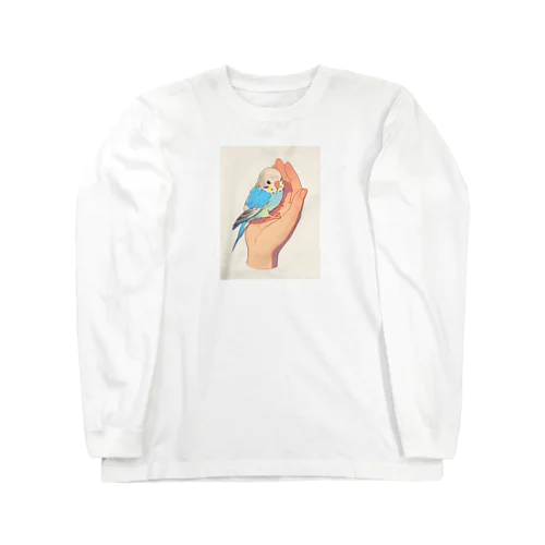 手のひらでおしゃべりセキセイインコの　BLUE PLUM  691 Long Sleeve T-Shirt