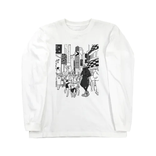 犬の散歩 Long Sleeve T-Shirt