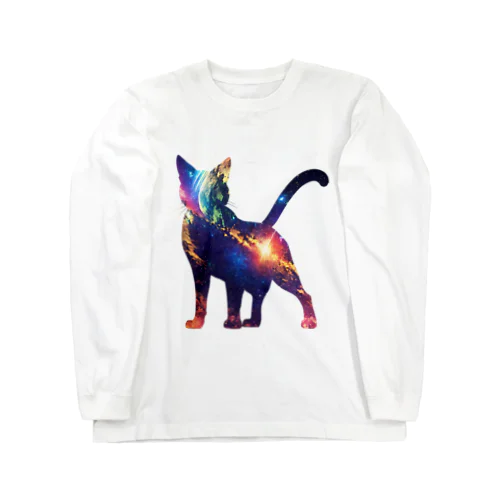 宇宙と猫001 ロングスリーブTシャツ