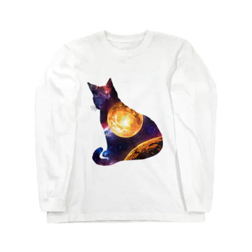 宇宙と猫002 ロングスリーブTシャツ