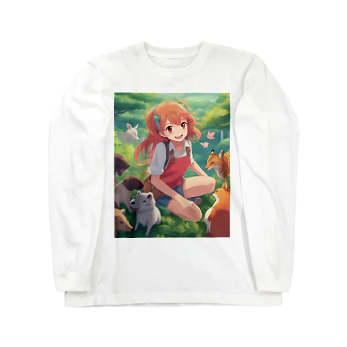 笑顔の女の子 ロングスリーブTシャツ