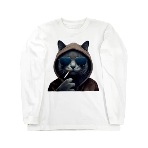 Smoking Cat Long Sleeve T-Shirt