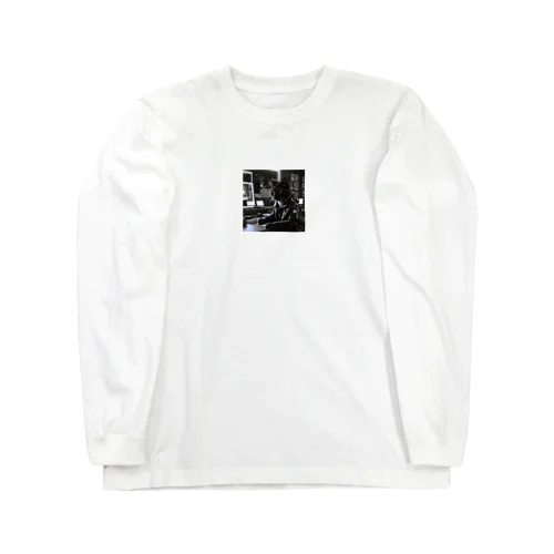 ミドルマネージャー猫（B/Wパンク） Long Sleeve T-Shirt