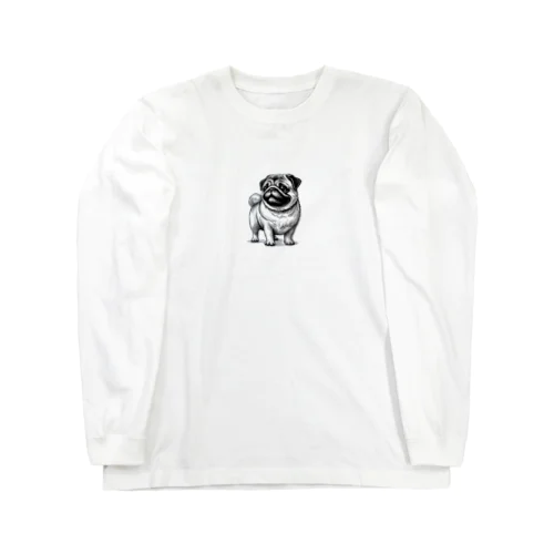 遠くを見つめるパグ Long Sleeve T-Shirt