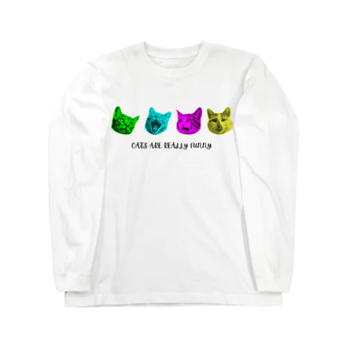 cats are really funny ロングスリーブTシャツ