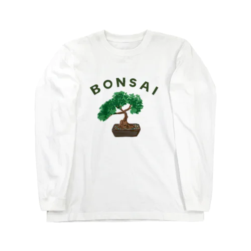 盆栽アート 롱 슬리브 티셔츠