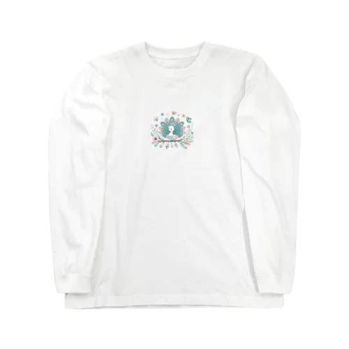 カラフルな孔雀の幼鳥 Long Sleeve T-Shirt